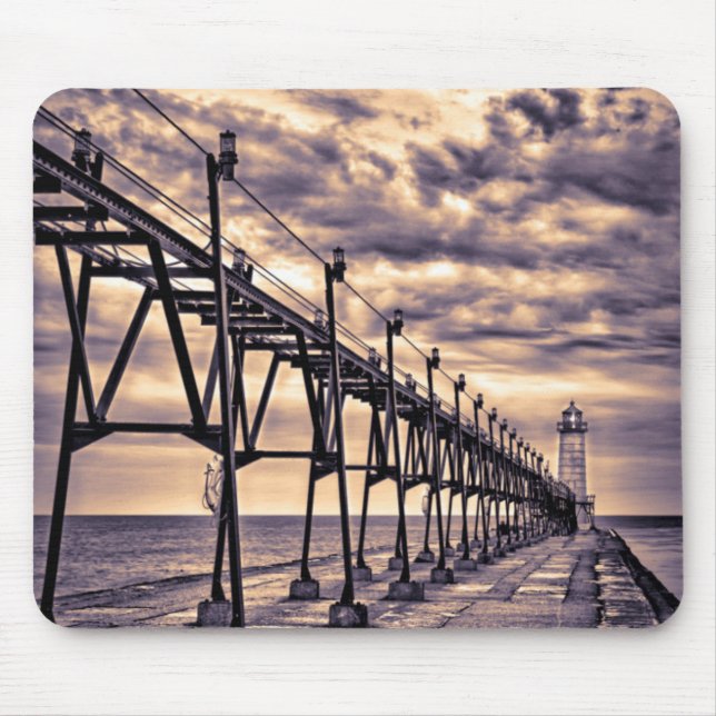 Grand Haven lighthouse and pier, Grand Haven Mouse Mat (Front)