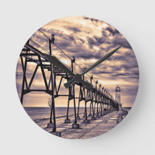 Grand Haven lighthouse and pier, Grand Haven Round Clock