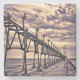 Grand Haven lighthouse and pier, Grand Haven Stone Coaster