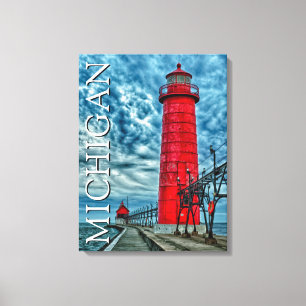 Grand Haven Lighthouse   Michigan Canvas Print