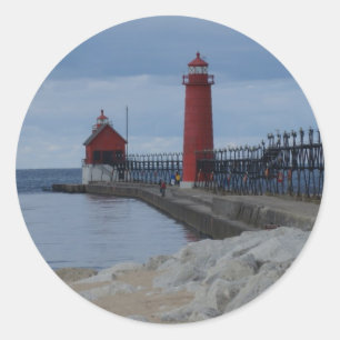 Grand Haven Lighthouses Classic Round Sticker