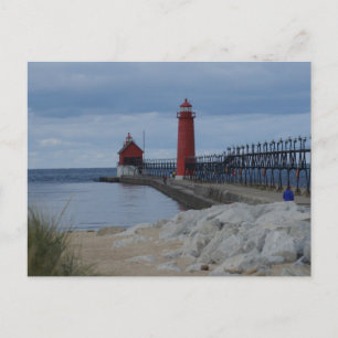 Grand Haven Lighthouses Postcard