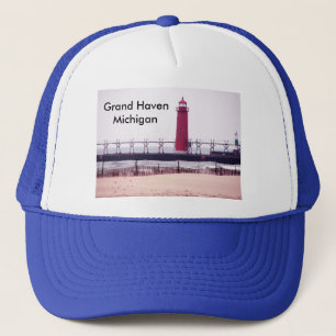 Grand Haven, MI  Lighthouse Trucker Hat