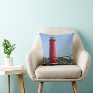 Grand Haven Michigan Lighthouse Cushion