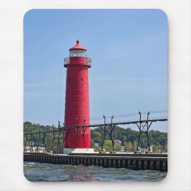 Grand Haven Michigan Lighthouse Mouse Mat (Front)