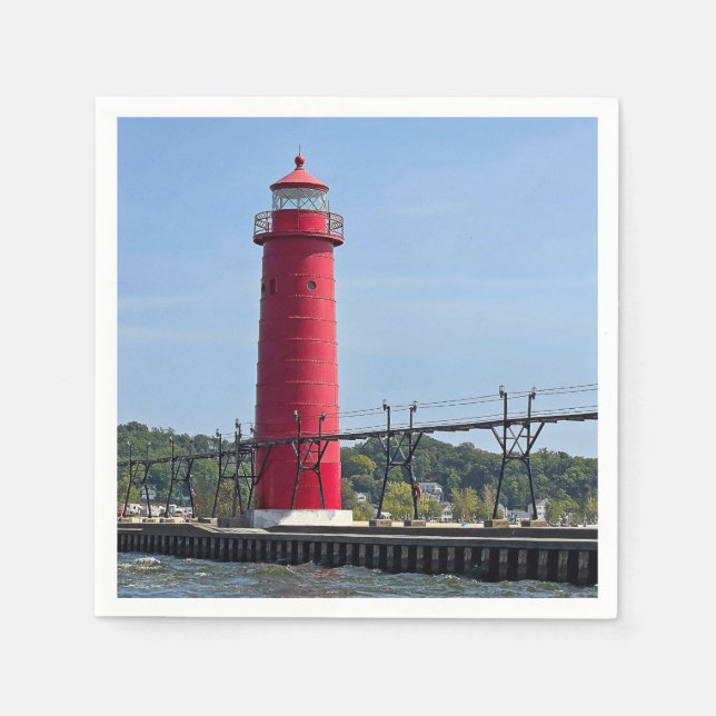 Grand Haven Michigan Lighthouse Napkin (Front)