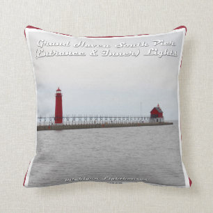 Grand Haven Pier Lights - Throw Pillow
