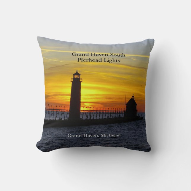 Grand Haven South Pierhead Light 2 sided pillow (Front)