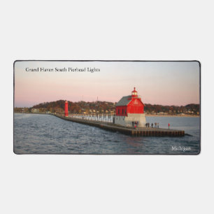 Grand Haven South Pierhead Lights desk mat