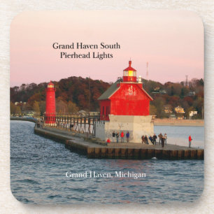 Grand Haven South Pierhead Lights plastic coasters