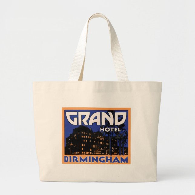 Grand Hotel Birmingham Large Tote Bag (Front)