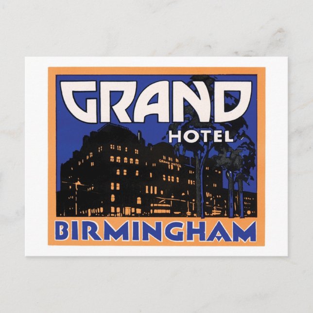Grand Hotel Birmingham Postcard (Front)