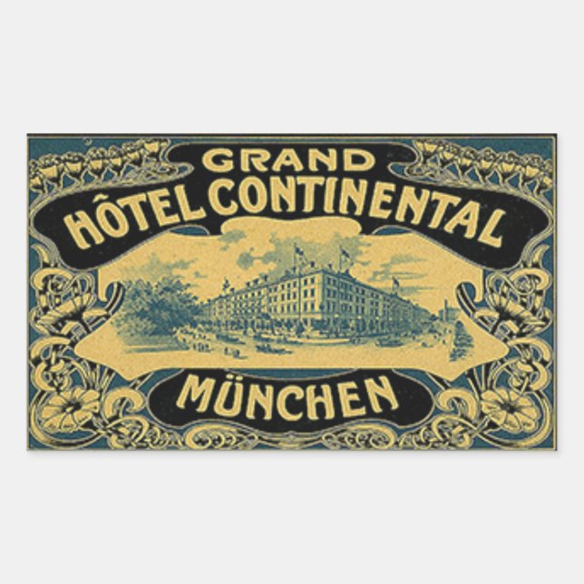 Grand Hotel Continental Munchen  Rectangular Sticker (Front)