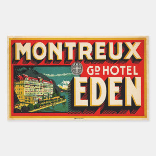 Grand Hotel Eden (Montreux France) Rectangular Sticker