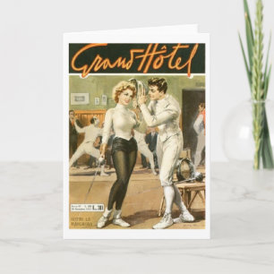 Grand Hotel Italian Fencing Ad! Fencing Note Card