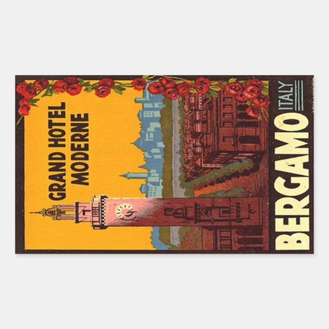 Grand Hotel Modern Berganmo Italy Rectangular Sticker (Front)