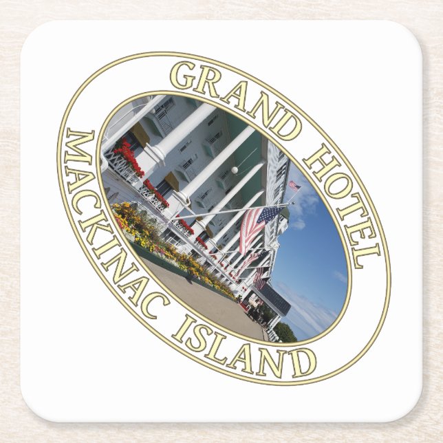 Grand Hotel on Mackinac Island, Michigan Square Paper Coaster (Front)