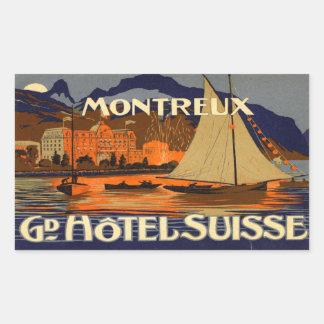 Grand Hotel Suisse Montreux Rectangular Sticker
