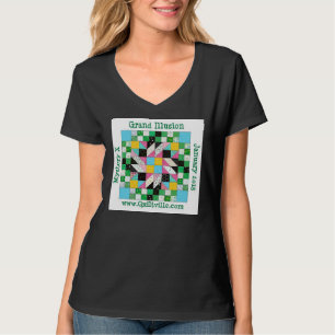 Grand Illusion v-neck women's shirt, black T-Shirt