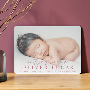 Grand Introduction Photo Birth Announcement