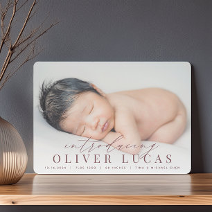 Grand Introduction Photo Birth Announcement