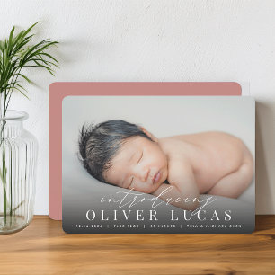 Grand Introduction Photo Birth Announcement