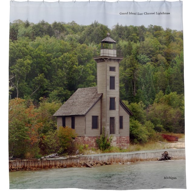 Grand Island East Channel Lighthouse Shower Curtain (Front)