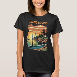 Grand Island Michigan Coast Retro Travel T-Shirt