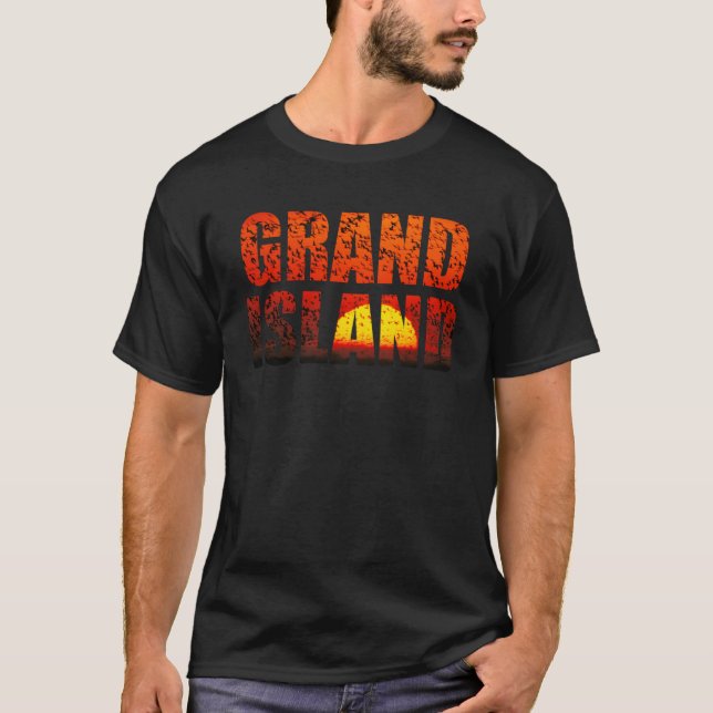 Grand Island Nebraska Sandhill Crane Graphic Lette T-Shirt (Front)