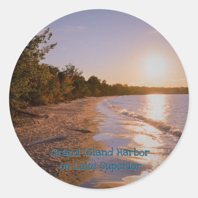 Grand Island Sunset  Classic Round Sticker (Front)