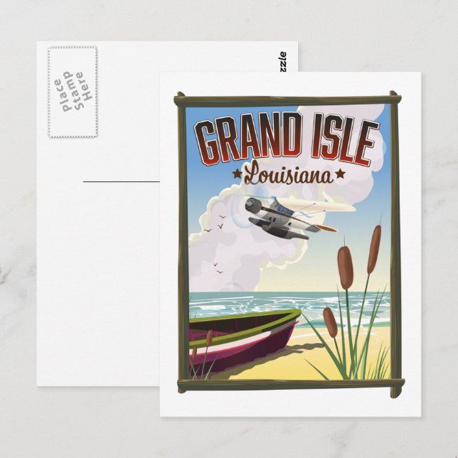 Grand Isle, Louisiana Travel poster  Postcard (Front/Back)