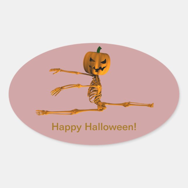 Grand Jeté Ballet Position Oval Sticker (Front)