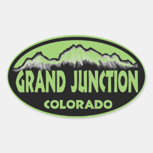 Grand Junction Colorado green oval stickers