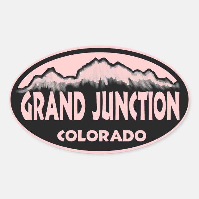 Grand Junction Colorado pink oval stickers (Front)