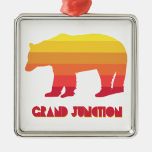 Grand Junction Colorado Rainbow Bear Metal Tree Decoration