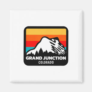 Grand Junction Colorado Skiing Snowboarding Family Magnet