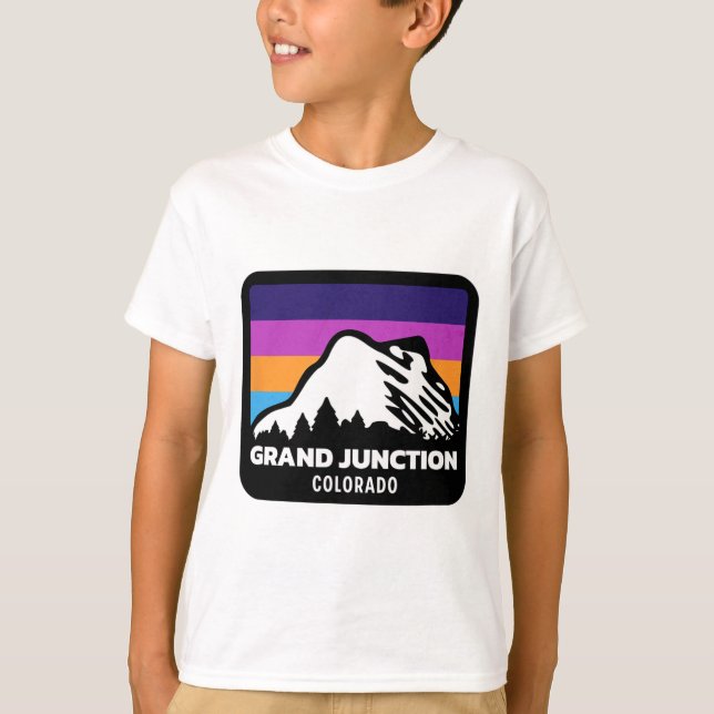 Grand Junction Colorado Skiing Snowboarding Family T-Shirt (Front)