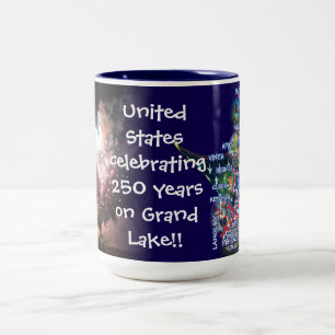 Grand Lake celebrates U.S. 250 w/ fireworks Two-Tone Coffee Mug