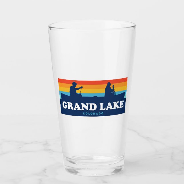 Grand Lake Colorado Canoe Glass (Front)
