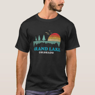 Grand Lake Colorado Flag Mountain Vintage Retro CO T-Shirt