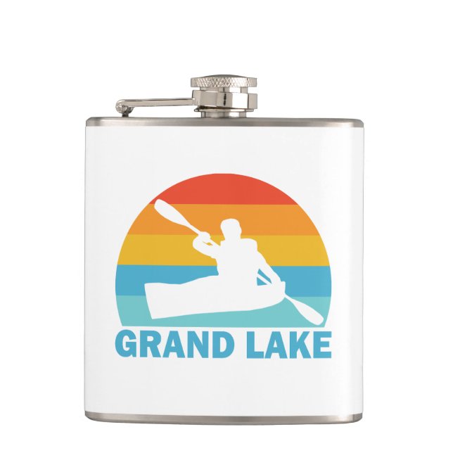 Grand Lake Colorado Kayak Hip Flask (Front)