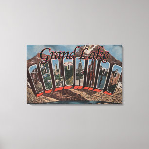 Grand Lake, Colorado - Large Letter Scenes Canvas Print