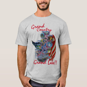 Grand Lake OK Map tee