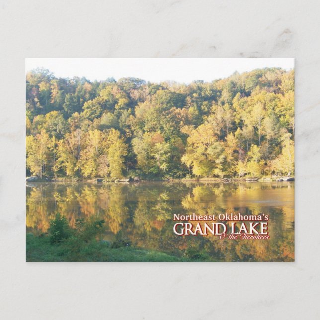 Grand Lake Oklahoma post card fall colour (Front)