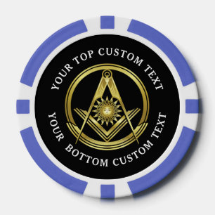 Grand Lodge Masonic Poker Chips Purple and Gold
