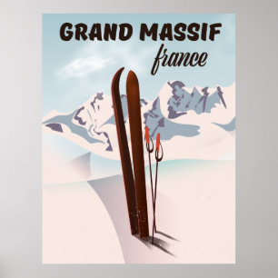 Grand Massif france ski poster art.