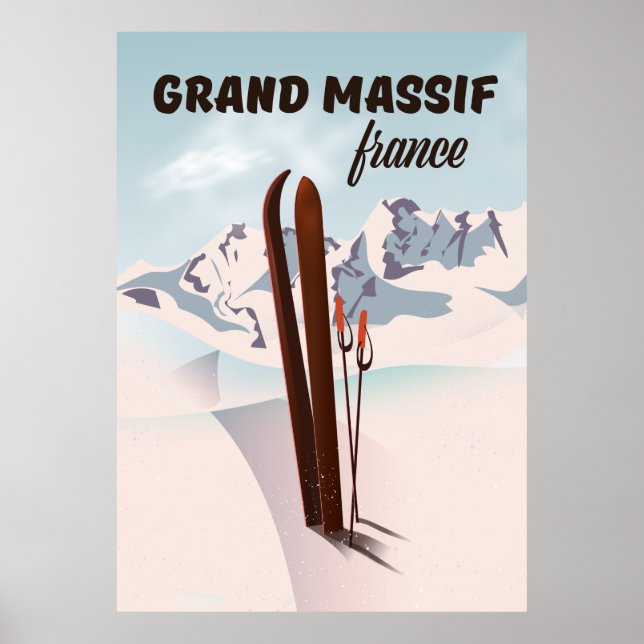 Grand Massif france ski poster art. (Front)
