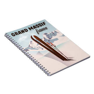 Grand Massif france ski poster art. Notebook