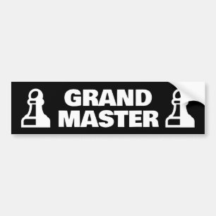 Grand Master chess pawn car bumper sticker