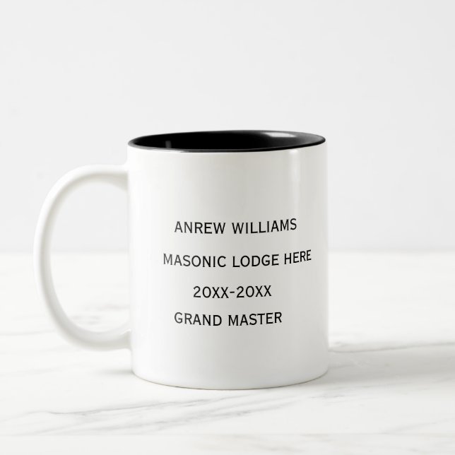 Grand master Freemason Masonic Gifts Two-Tone Coffee Mug (Left)